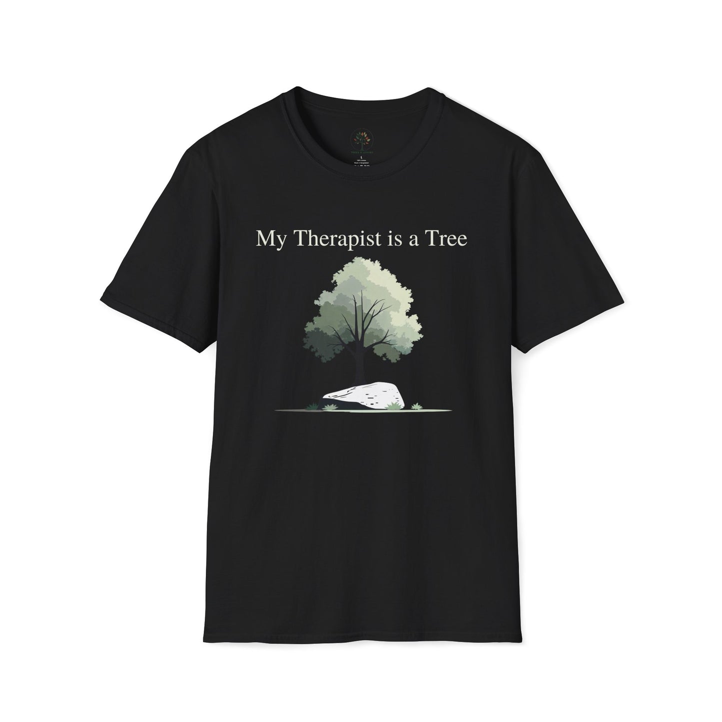 Black | My Therapist is a Tree, front view