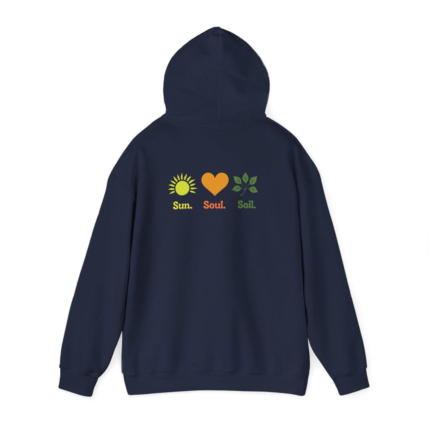 Navy | Sun. Soul. Soil. Hoodie, back view 2