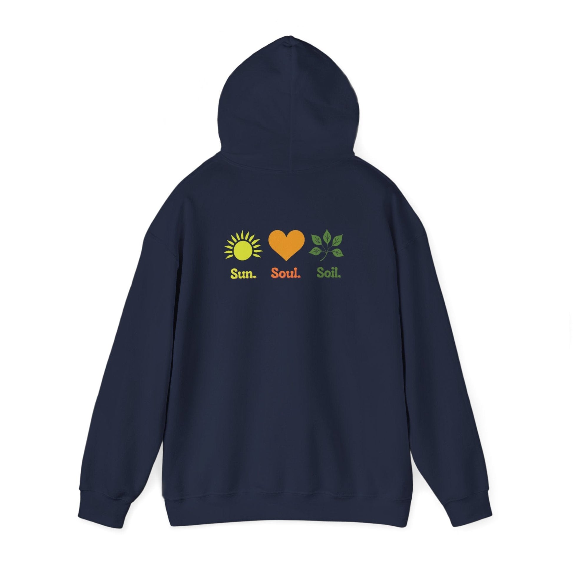 Navy | Sun. Soul. Soil. Hoodie, back view 2