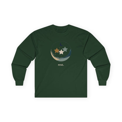 Forest Green | Rest Long Sleeve Tee, front view
