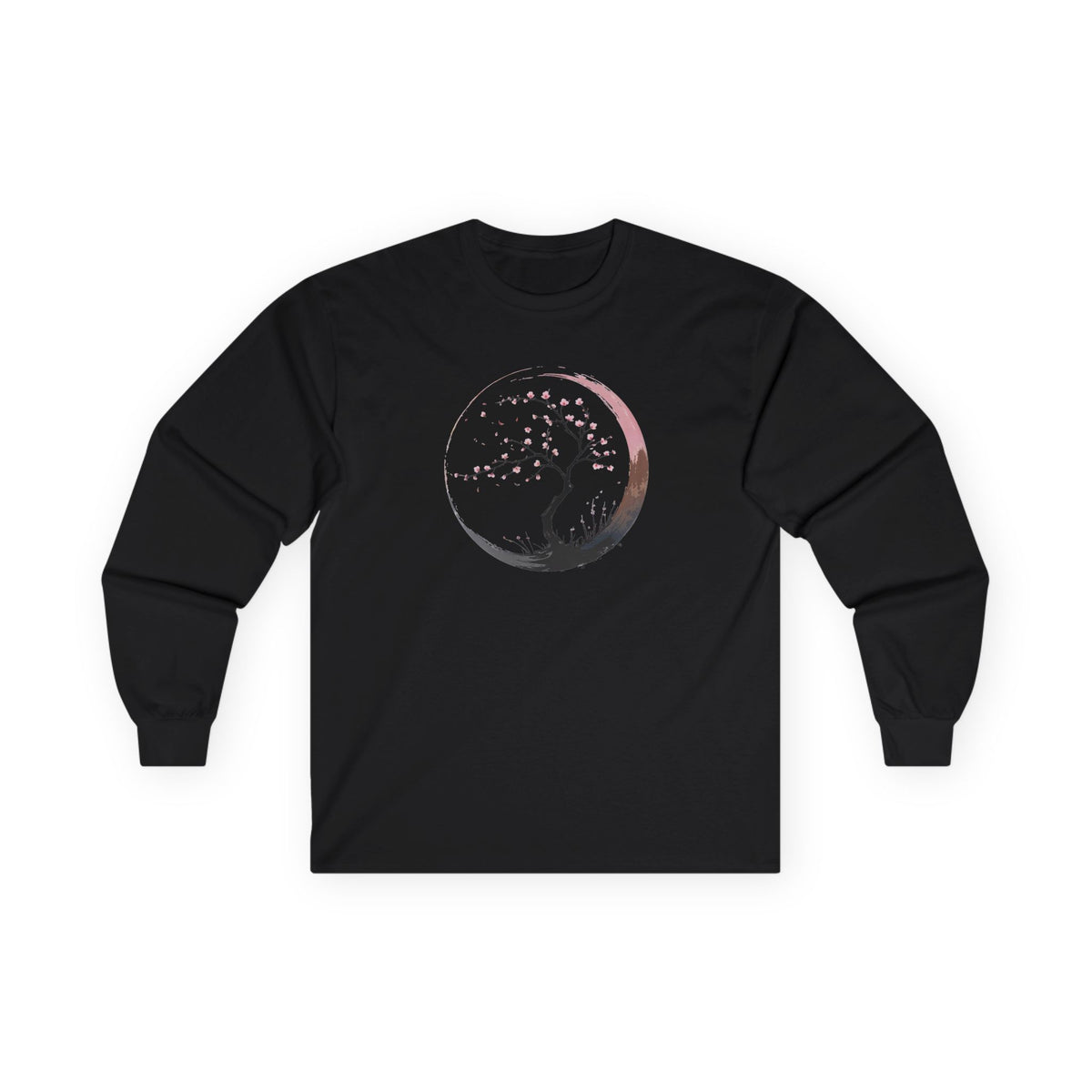 Black | Sakura Silence Long Sleeve Tee, front view