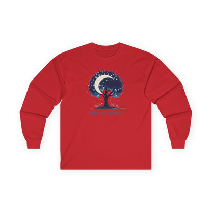 Red | Nature's Rhythm Long Sleeve Tee, front view