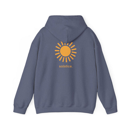 Heather Navy | Solstice Hoodie, back design view