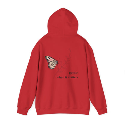 Red | Gentle When It Matters Hoodie, back view 2