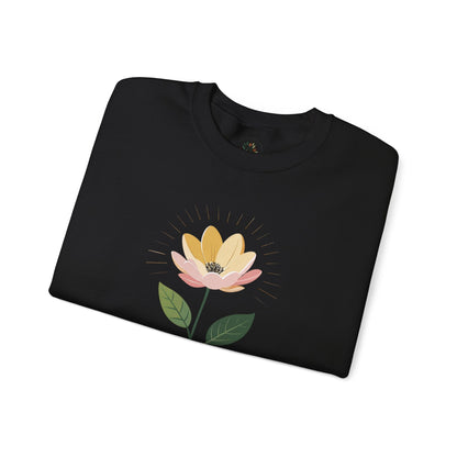 Black | Bloom with intention Sweatshirt, folded view