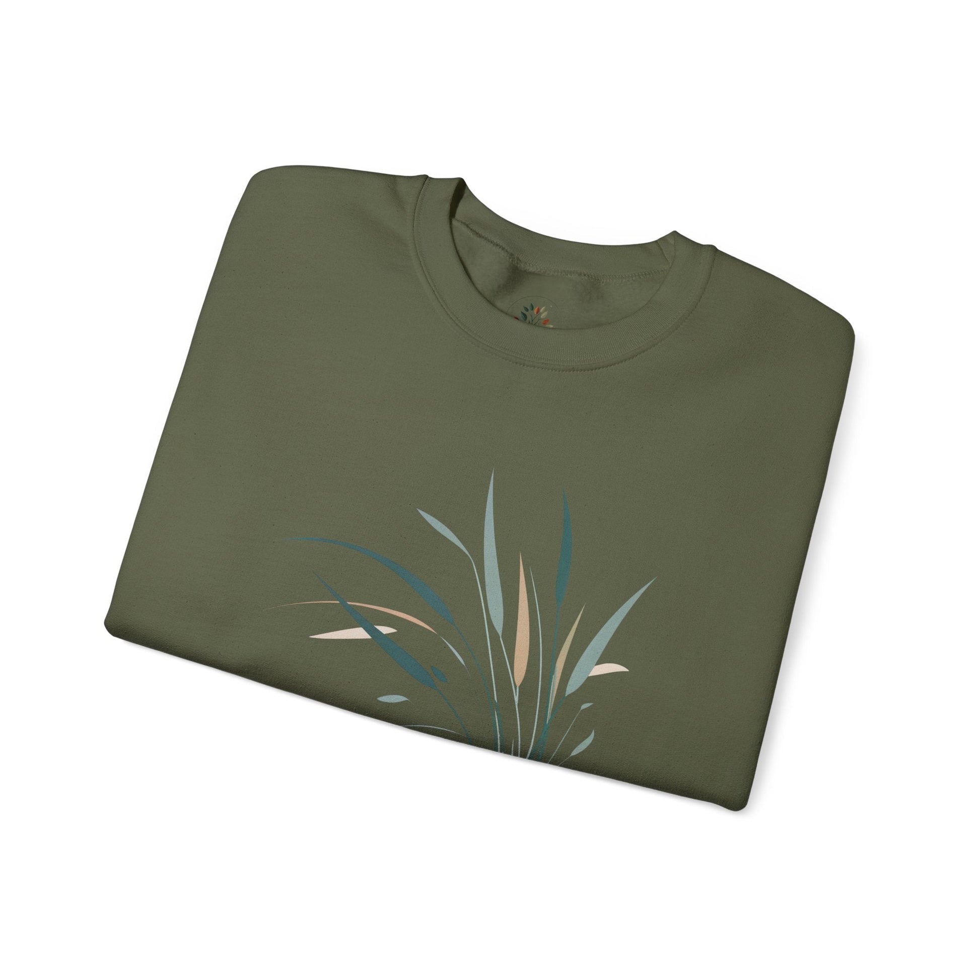 Military Green | Whispers in the Breeze Sweatshirt, folded view