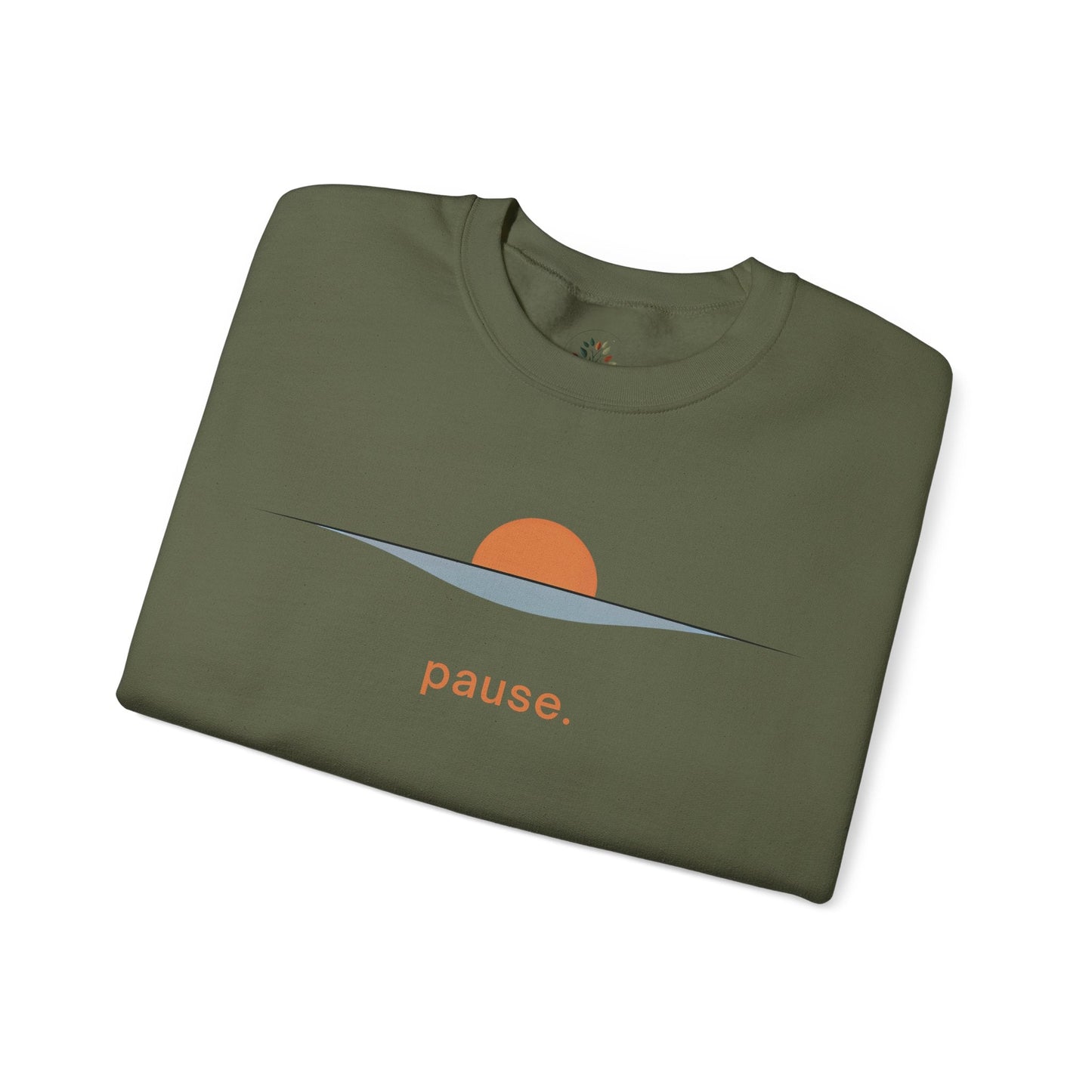 Military Green | Pause Sweatshirt, folded view