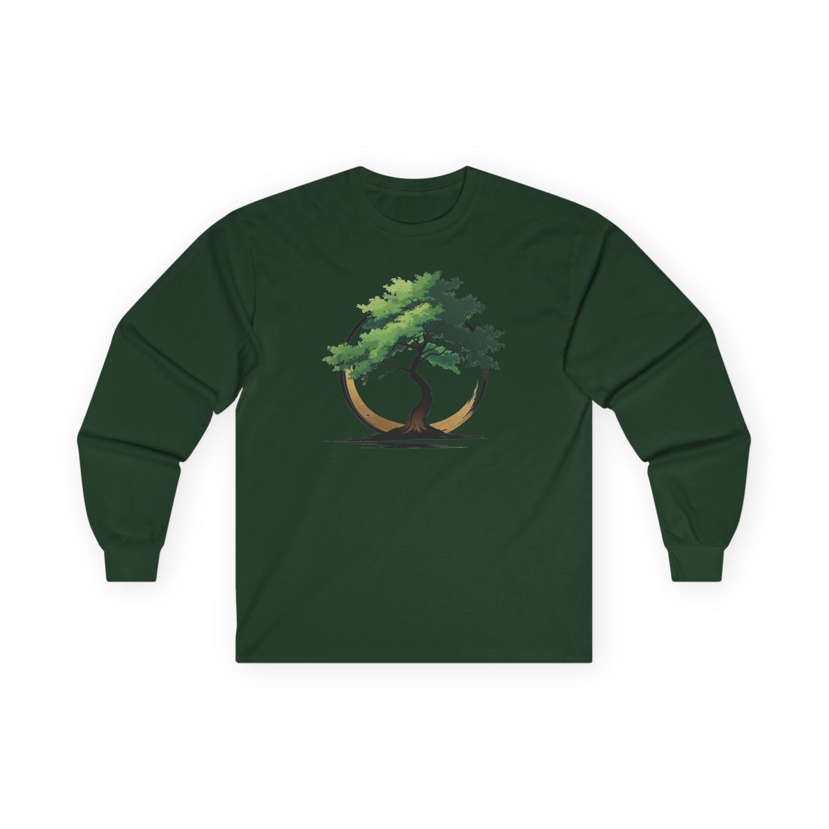 Forest Green | The Zen Tree Long Sleeve Tee, front view