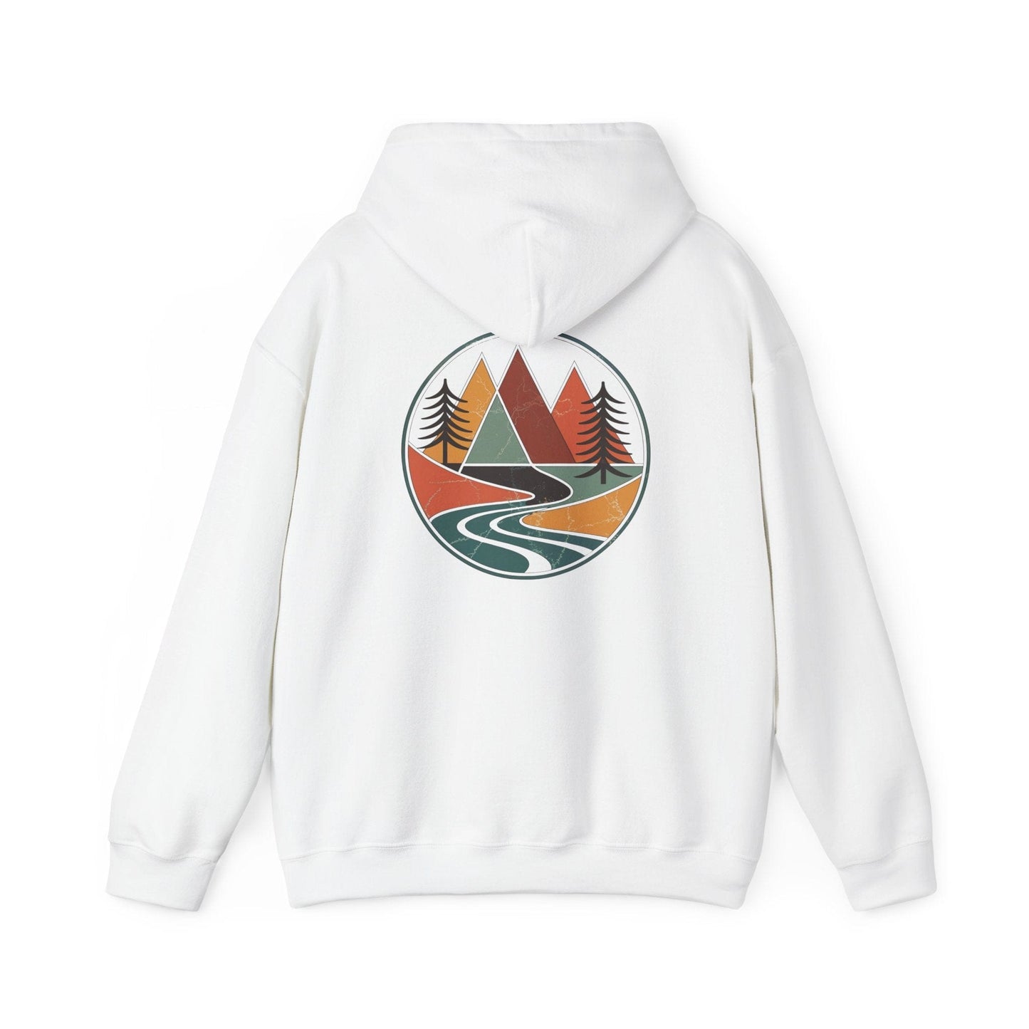 White | Retro Horizon Hoodie, back design view