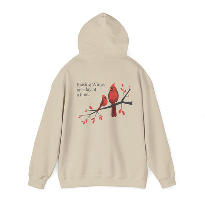 Sand | Raising Wings, One day at a time. Hoodie, back view 2