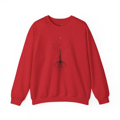 Red | The Cosmic Root Sweatshirt, front view