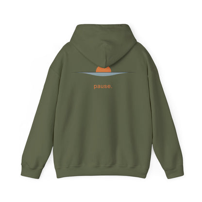 Military Green | Pause Hoodie, back design view