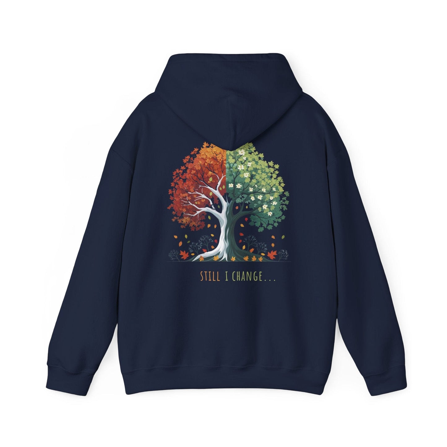Navy | Still I Change Hoodie, back design view