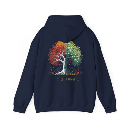 Navy | Still I Change Hoodie, back design view