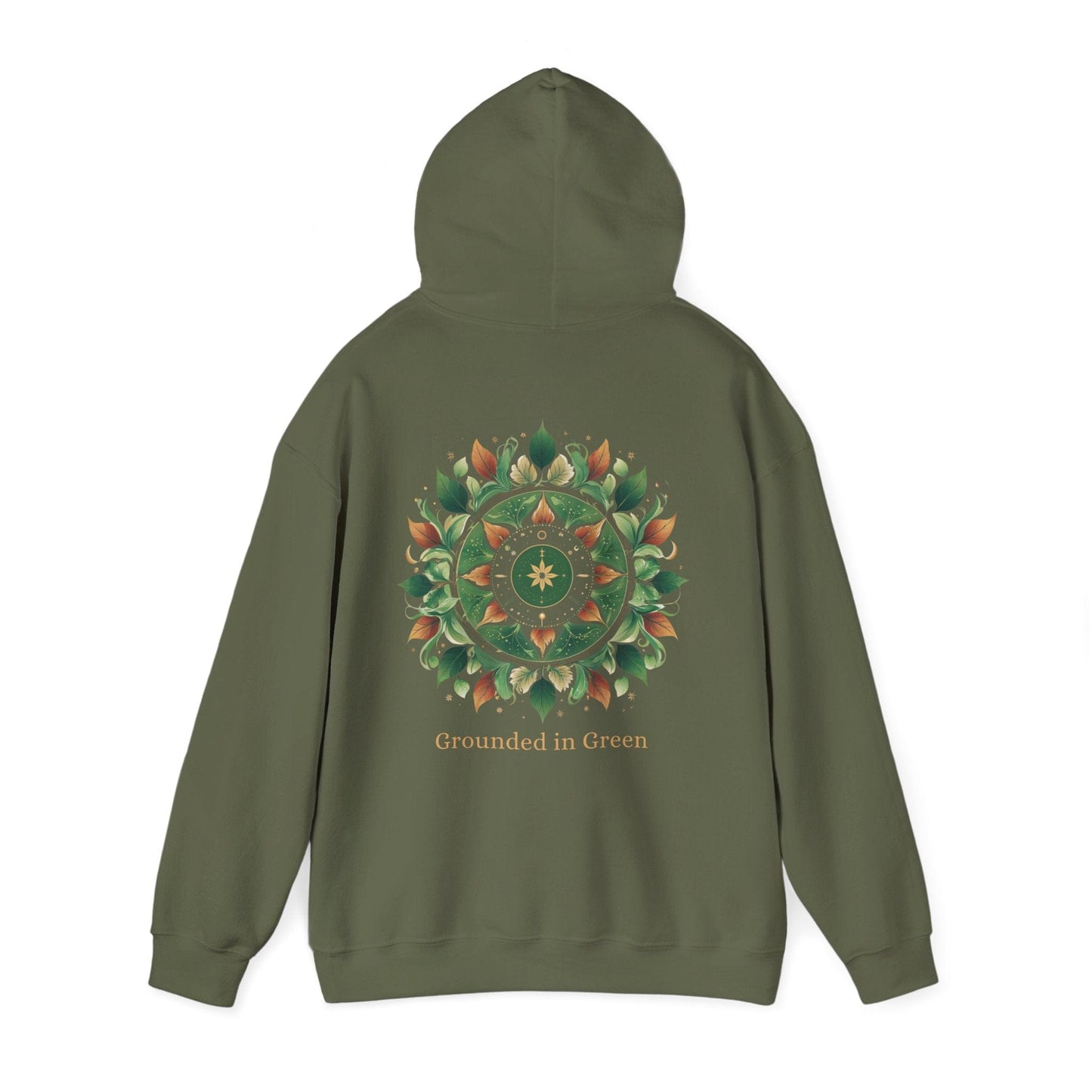 Military Green | Grounded in Green Hoodie, back view 2
