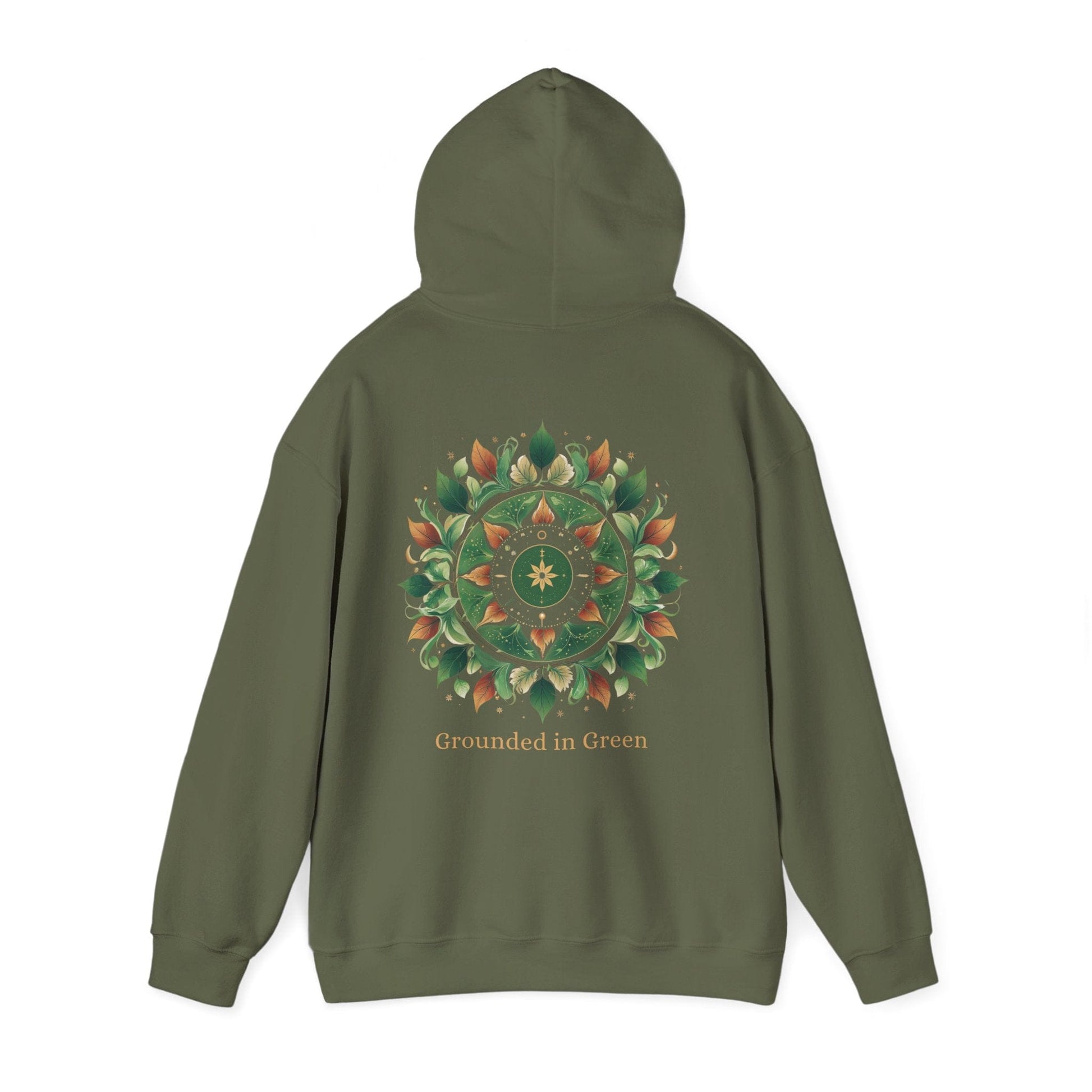 Military Green | Grounded in Green Hoodie, back view 2