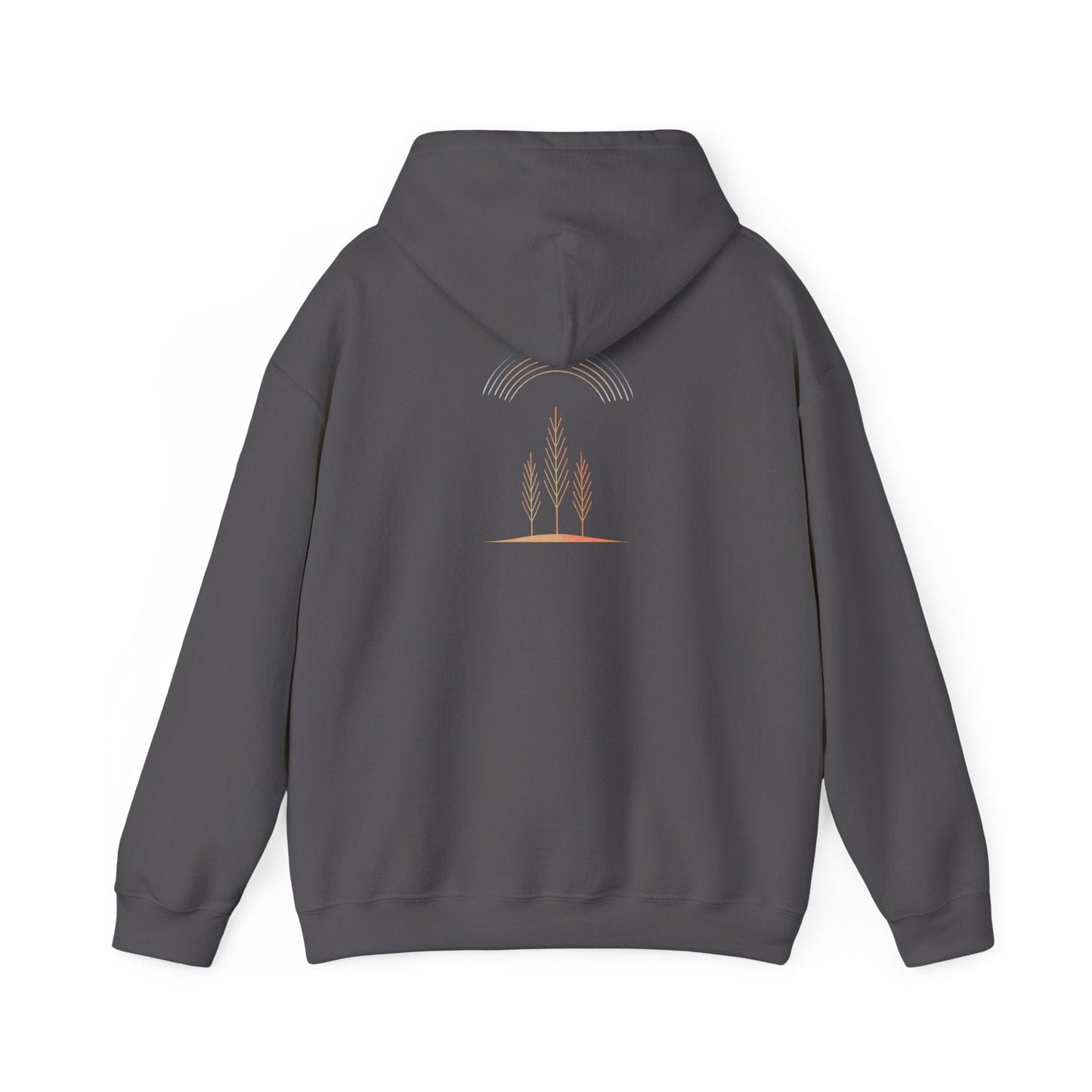 Charcoal | Quiet Arc Hoodie, back design view