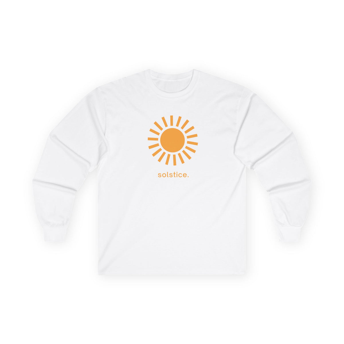 White | Solstice Long Sleeve Tee, front view