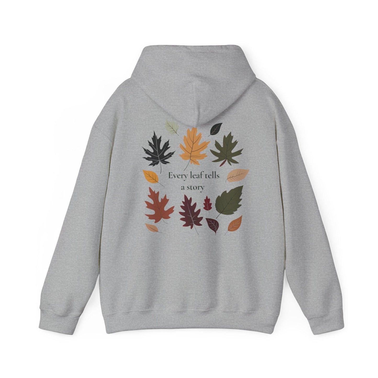 Sport Grey | Every Leaf tells a STORY Hoodie, back design view