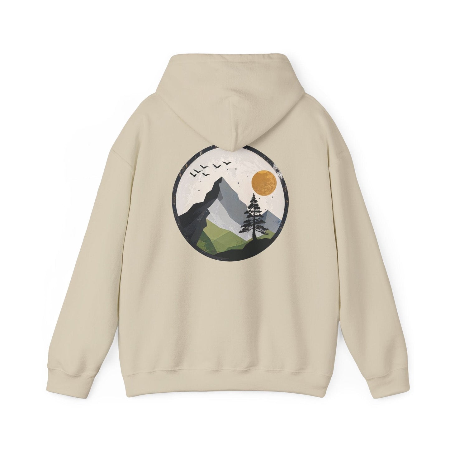 Heather Navy | Whispering Heights Hoodie, back design view