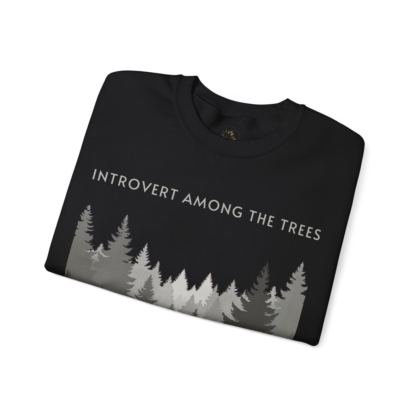 Black | Introvert Among the Trees Sweatshirt, folded view