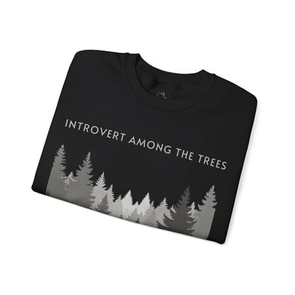 Black | Introvert Among the Trees Sweatshirt, folded view