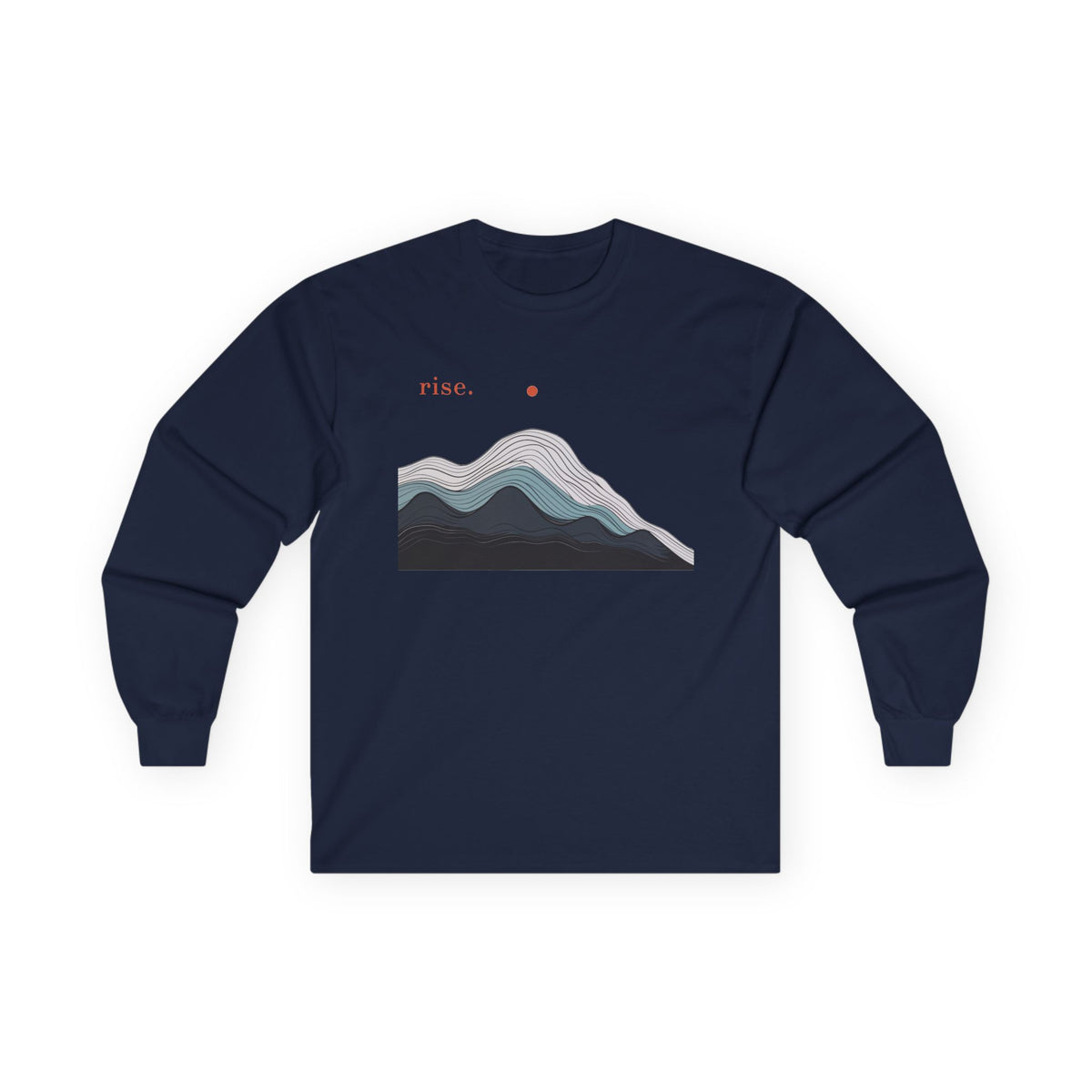 Navy | Rise Long Sleeve Tee, front view
