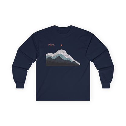 Navy | Rise Long Sleeve Tee, front view