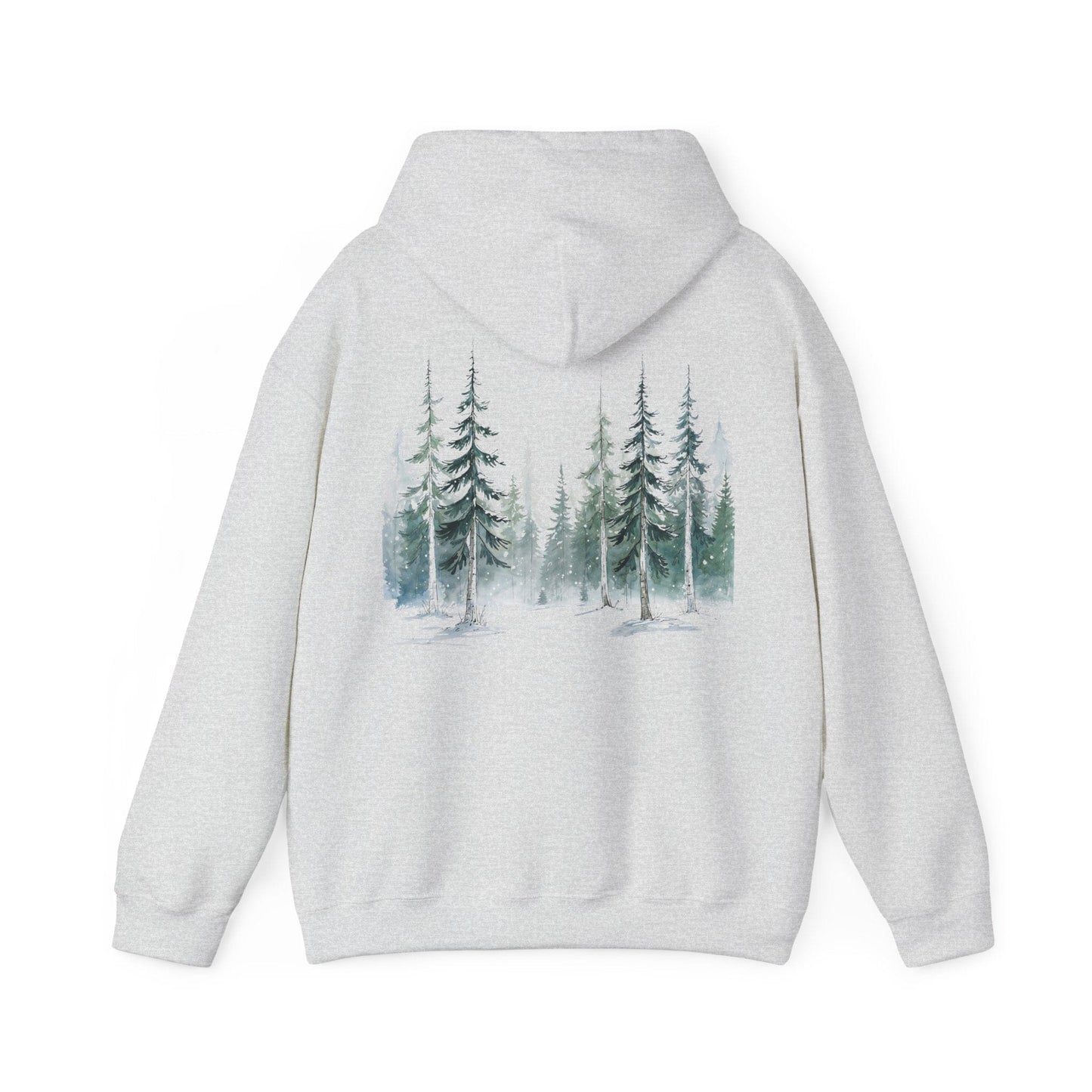 Ash | Snowfall Forest Hoodie, back design view