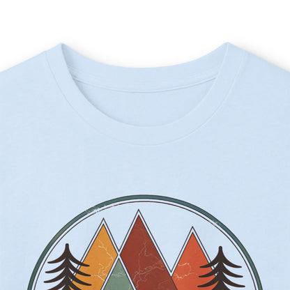 Light Blue | Retro Horizon Long Sleeve Tee, folded view