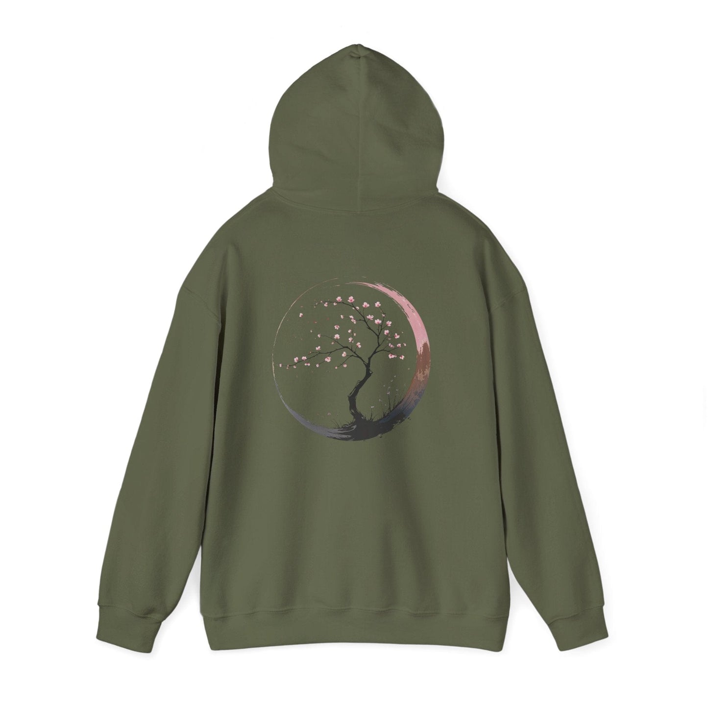 Military Green | Sakura Silence Hoodie, back view 2