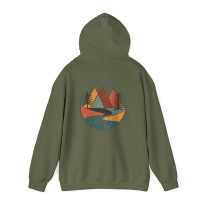 Military Green | Retro Horizon Hoodie, back view 2