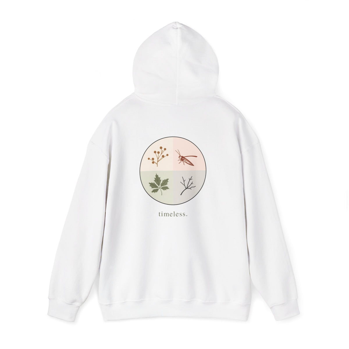 White | Timeless Hoodie, back view 2