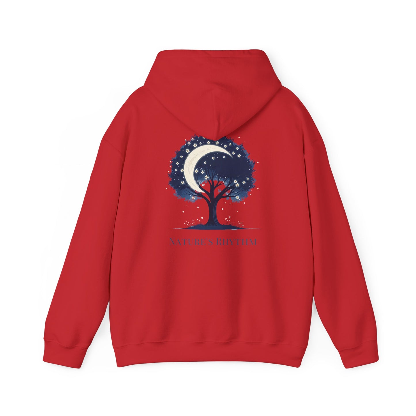 Red | Nature`s Rhythm Hoodie, back design view