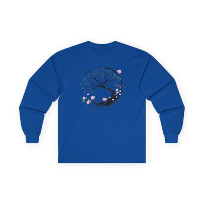 Royal | Unfolding Grace Long Sleeve Tee, front view