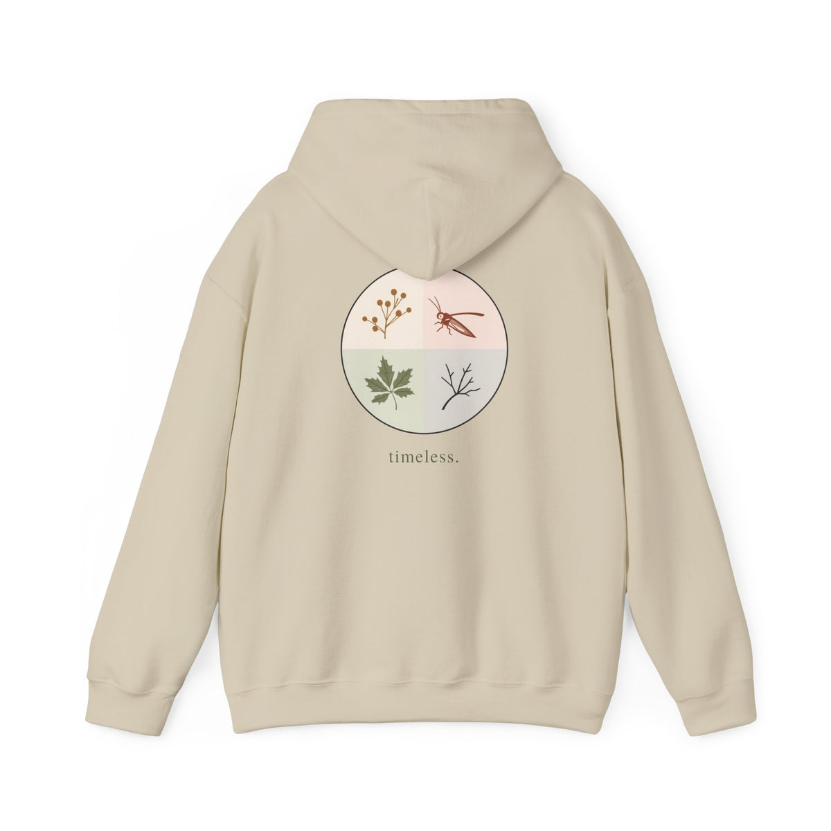 Sand | Timeless Hoodie, back design view