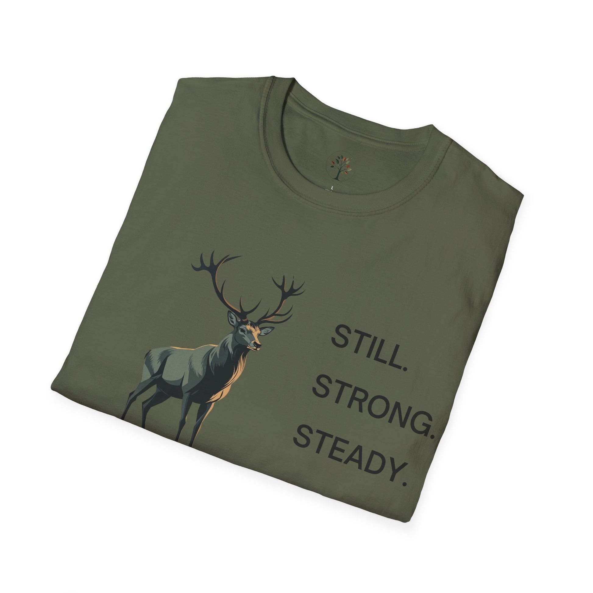 Military Green | Still, Strong, Steady, folded view