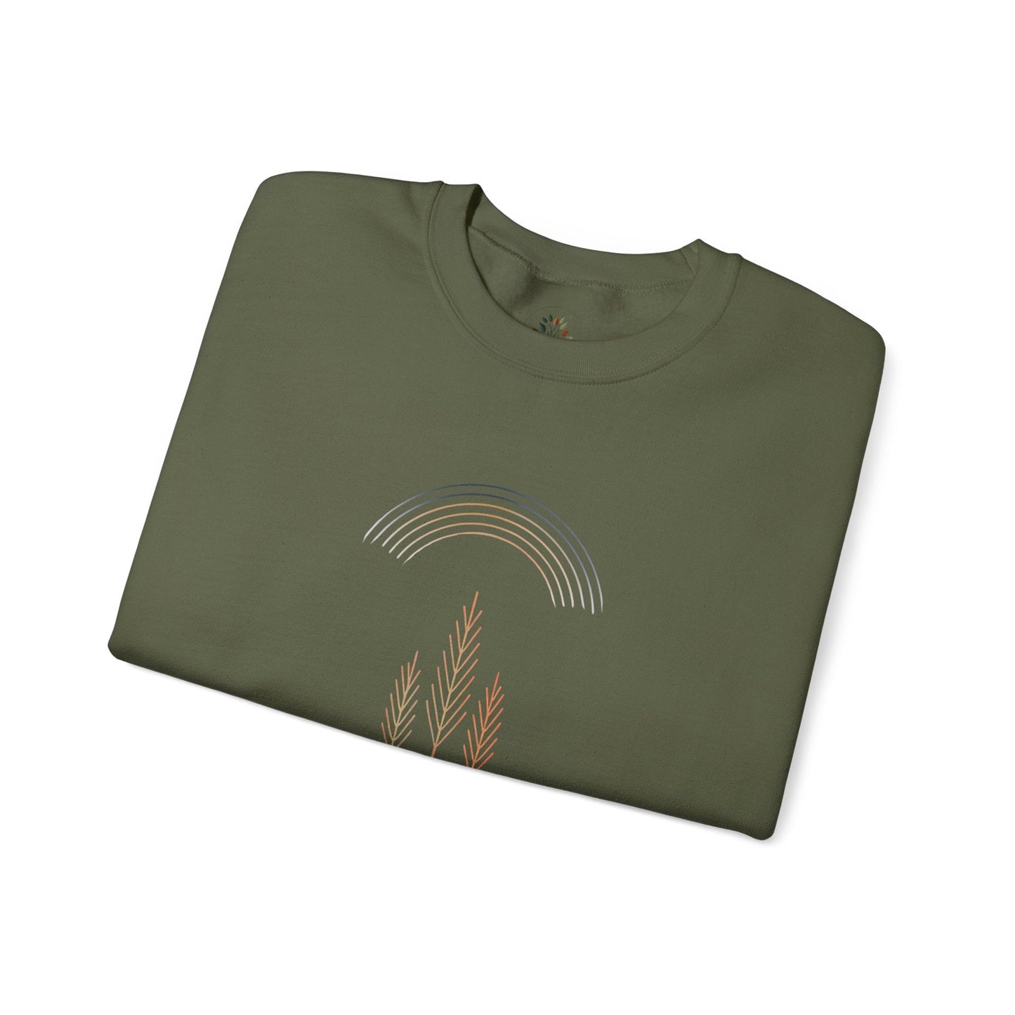 Military Green | Quiet Arc Sweatshirt, folded view