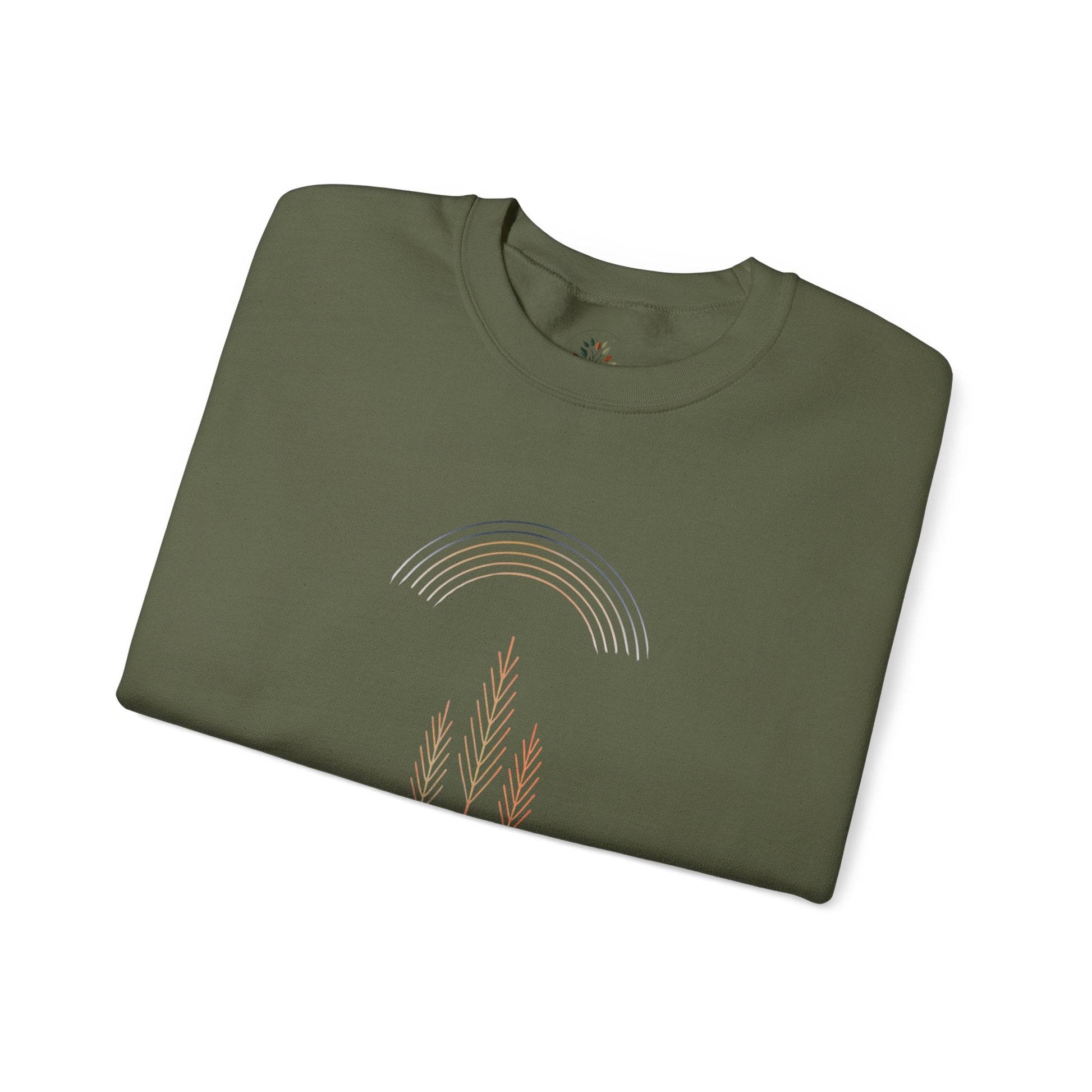 Military Green | Quiet Arc Sweatshirt, folded view