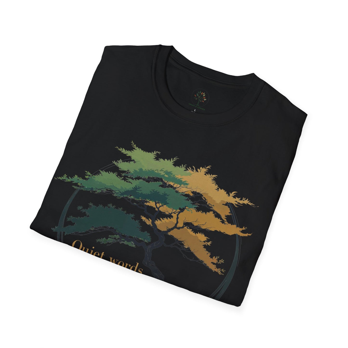 Black | Quiet words, deep roots., folded view