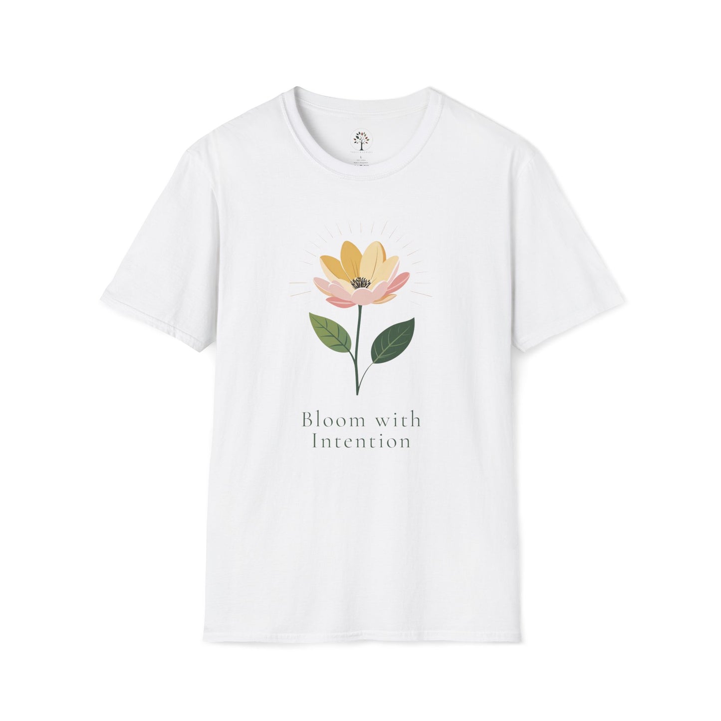 White | Bloom with Intention, front view