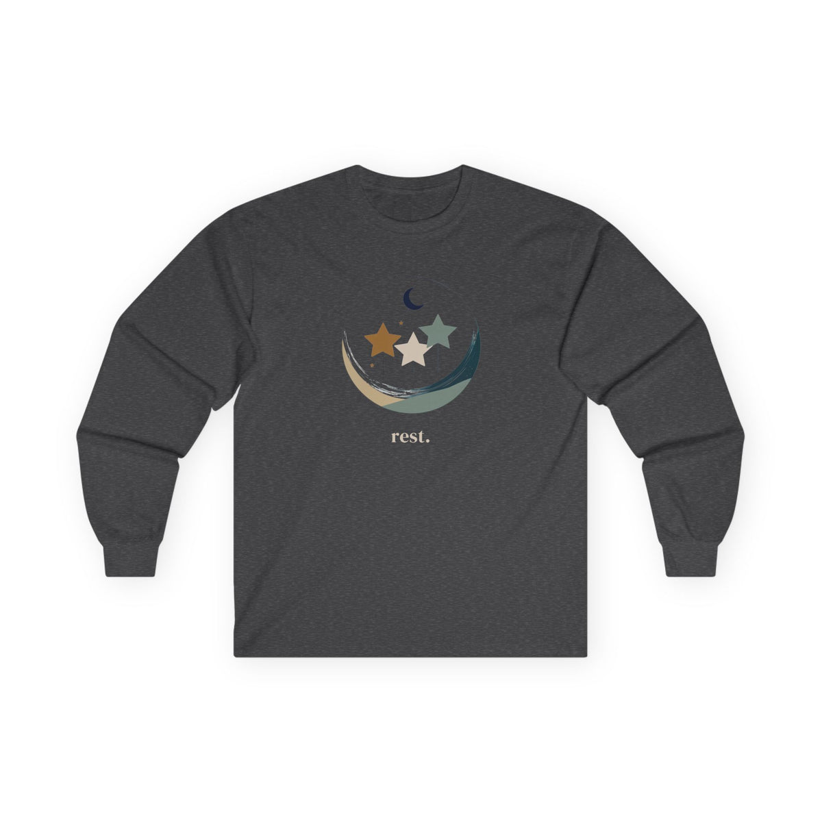 Dark Heather | Rest Long Sleeve Tee, front view