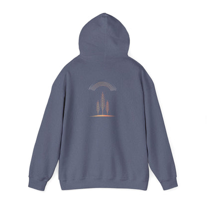 Heather Navy | Quiet Arc Hoodie, back view 2