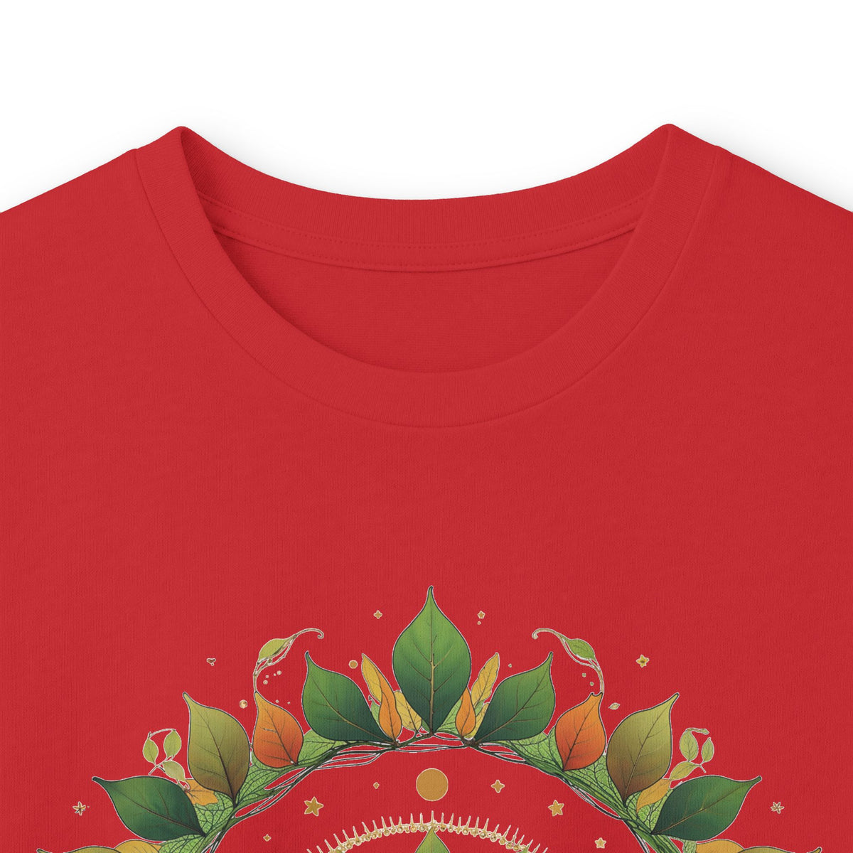Red | Celestial Growth Long Sleeve Tee, folded view