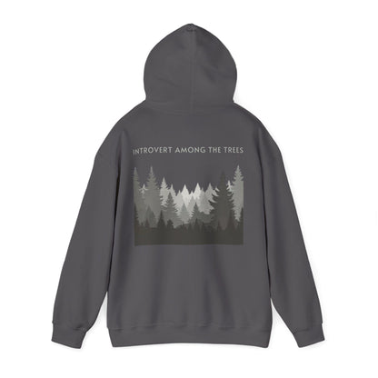 Charcoal | Introvert Among the Trees Hoodie, back view 2