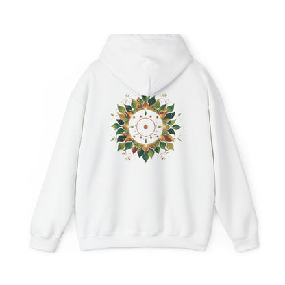 White | Solar Bloom Hoodie, back design view