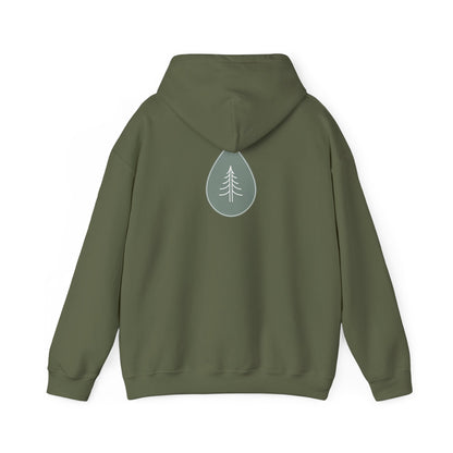 Military Green | Calm Drop Hoodie, back design view