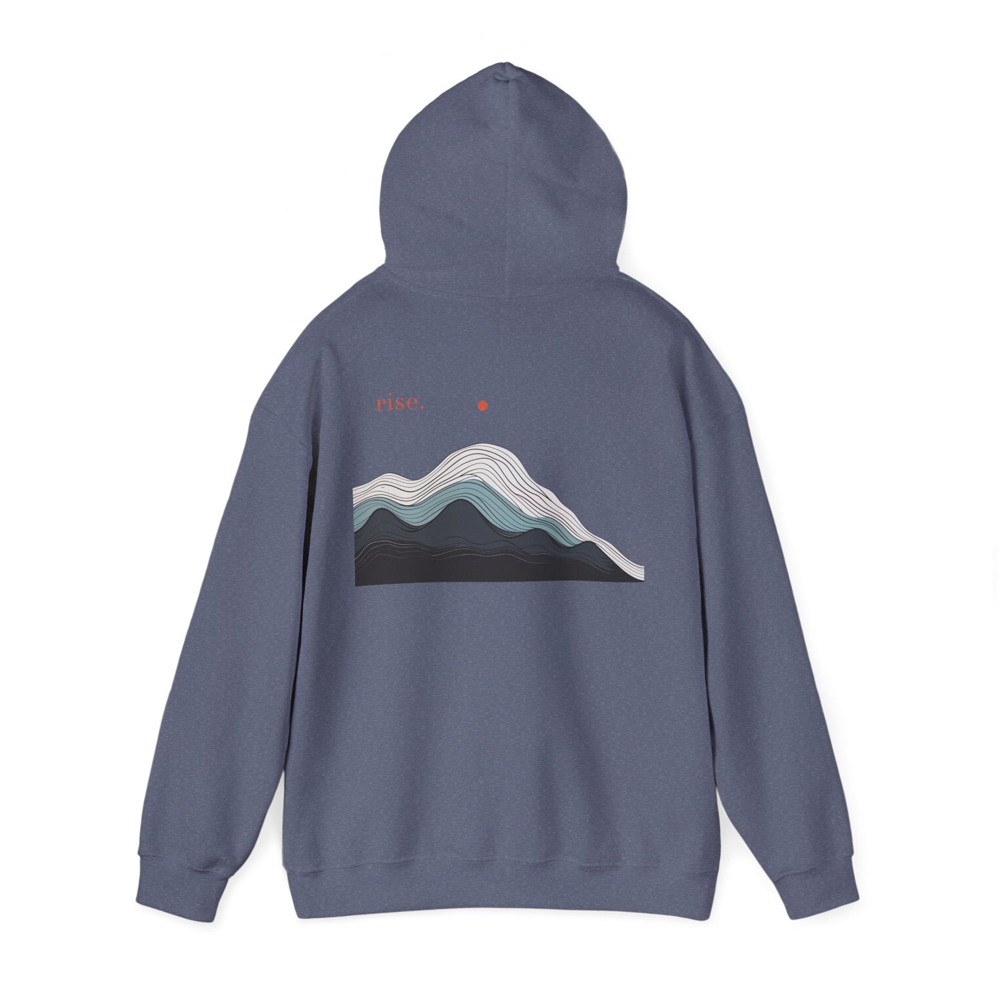 Heather Navy | Rise Hoodie, back view 2