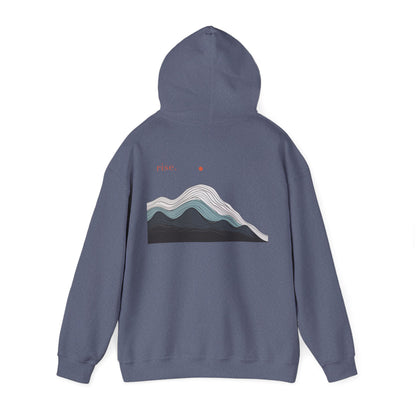 Heather Navy | Rise Hoodie, back view 2