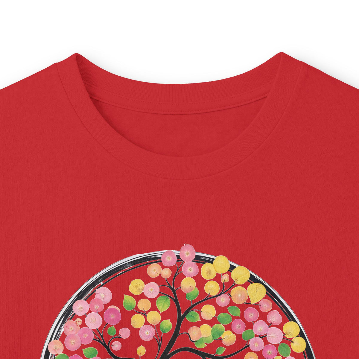 Red | Joy in Bloom Long Sleeve Tee, folded view